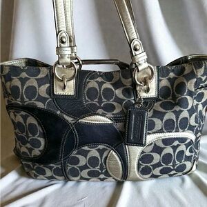 Vintage/Y2K Coach Signature Indigo Tote Bag